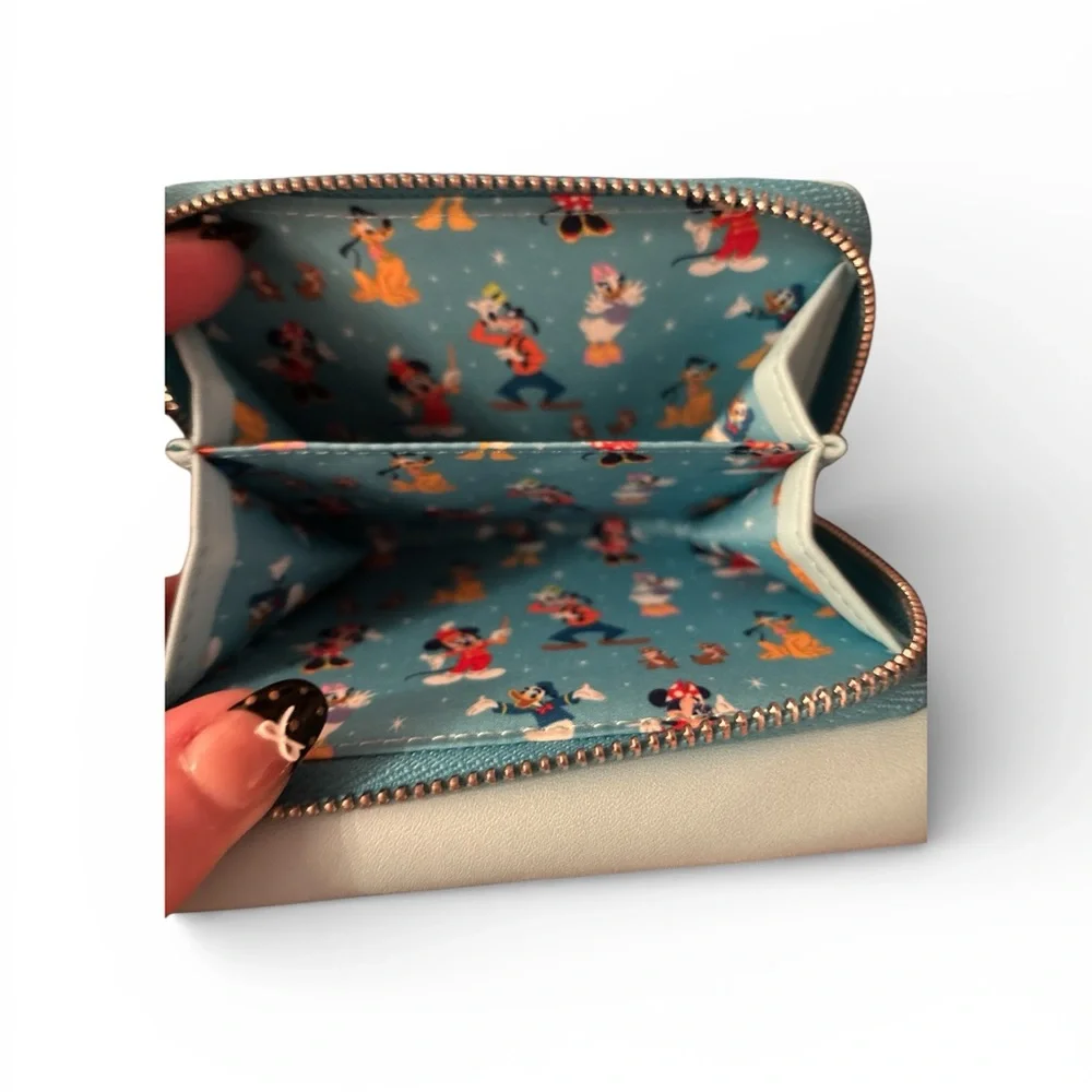 Loungefly Blue Wallet with Disney Castle and Characters - Picture 4 of 6